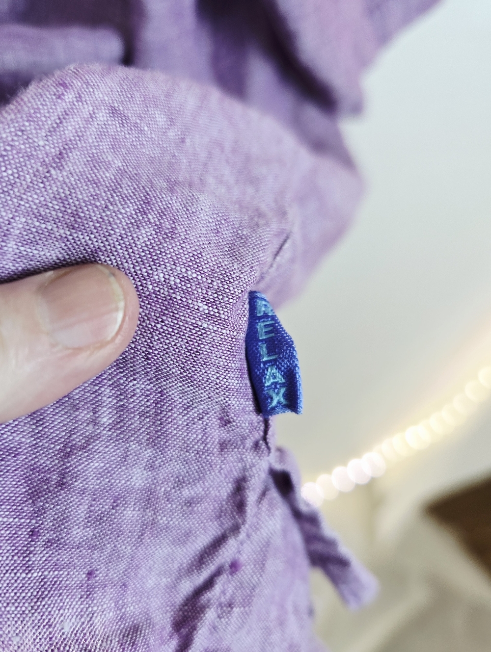 Tommy Bahama Purple Linen S Sleeve Camp Button Up Summer Shirt. Mens XLT - Picture 6 of 9